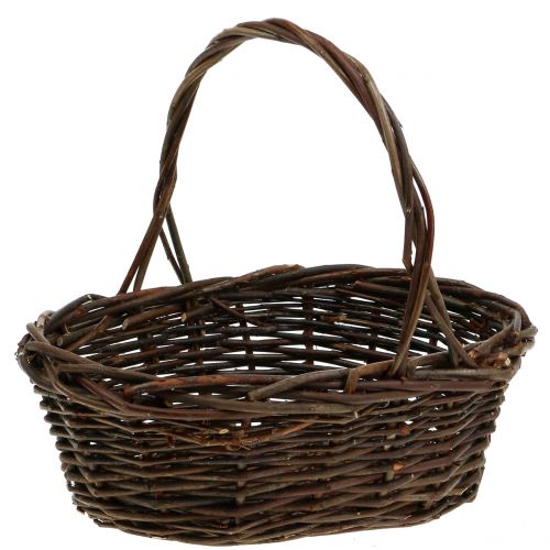 Košík s rukojetí vrbový ovál 28cm x 20cm | Floristik24.cz