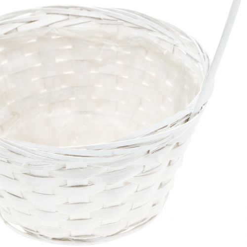 Floristik24 Koš na odpadky s uchem bílý 34cm 3ks