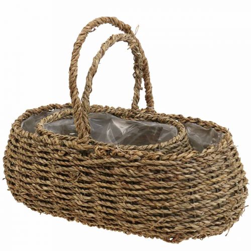 položky Koš na rostliny s rukojetí košík na květiny L23/35cm sada 2 ks