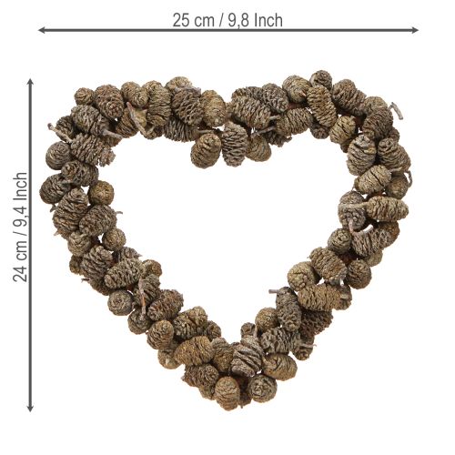 položky Dekorace srdce kužel srdce olšový kužel bílý 24cm