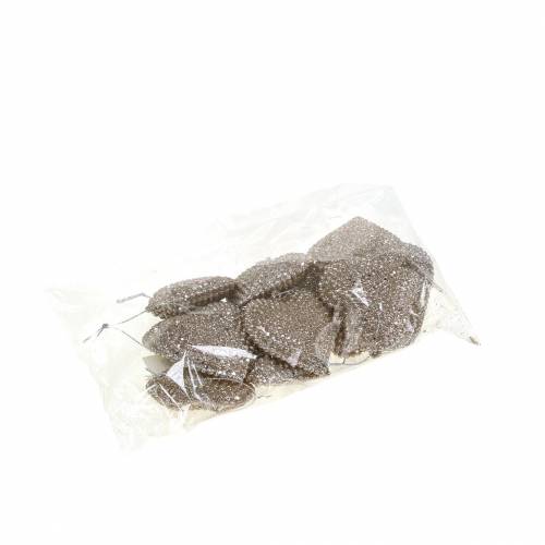 položky Třpytivé srdce na zavěšení šampaňského 6cm x 6,5cm 12 ks
