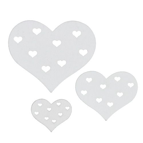 Srdce mix bílé 3,3cm - 7cm 54ks