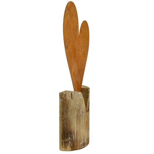 Floristik24 Srdcová rez na dřevěném podstavci 40cm x 20cm