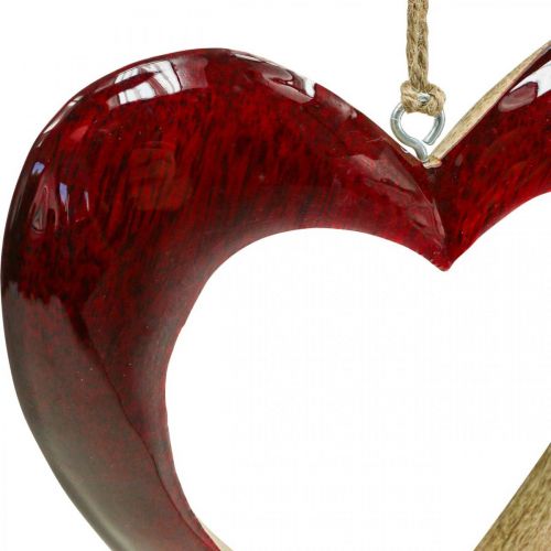 položky Srdce ze dřeva, deko srdce na zavěšení, srdce deko červené V15cm