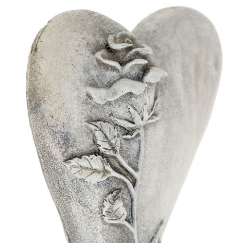 Floristik24 Srdce s růžovou šedou 16,5cm x 10cm 2 ks