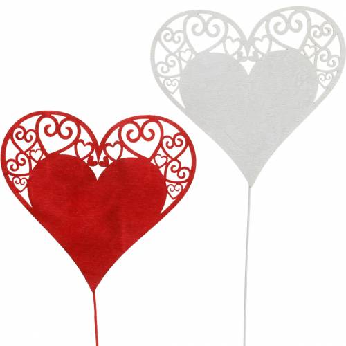 Srdce na špejli, ozdobná špunt srdce, svatební dekorace, Valentýn, srdce dekorace 16 kusů