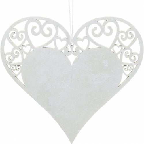 Floristik24 Dekorace srdce k zavěšení, svatební dekorace, přívěsek srdce ze dřeva, dekorace srdce, Valentýn 12ks