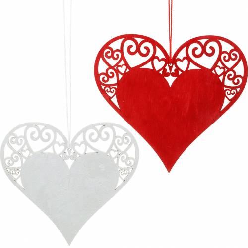 Floristik24 Srdce na zavěšení, svatební dekorace, přívěsek srdce, dekorace srdce, Valentýn 12ks