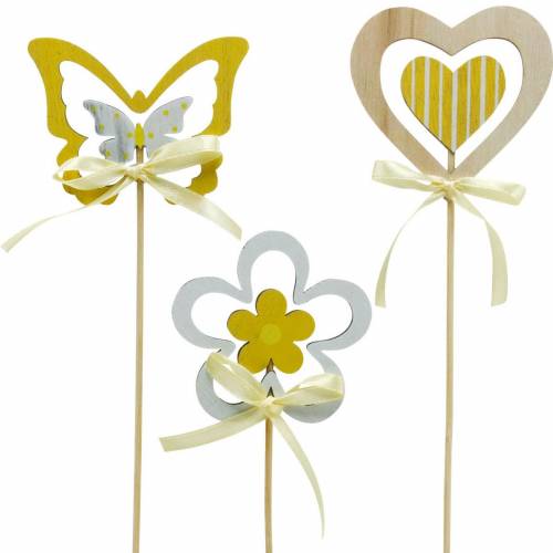 Floristik24 Ozdobná zátka motýl květina a srdce, jarní dekorace, květinová zátka, Valentýn 9ks