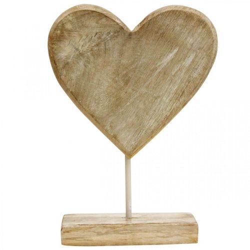 Floristik24 Dřevěné srdce srdce deco dřevo kov přírodní venkovský styl 20x6x28cm