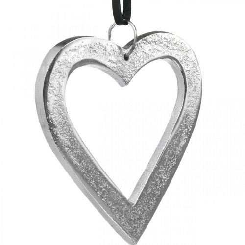položky Srdce na zavěšení, kovová dekorace, vánoce, svatební dekorace stříbro 11 × 11cm
