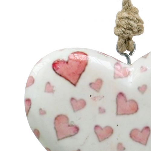 Floristik24 Deco věšák srdce keramické 11cm x 10cm