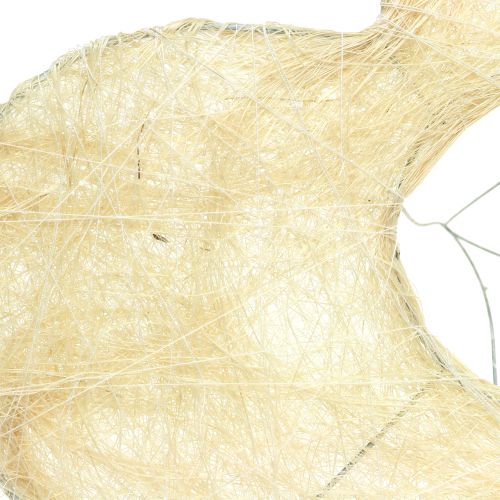 Floristik24 Manžeta srdce sisal bělený 25cm 6ks