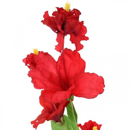 Umělá květina ibišek větev červená deco větev ibišku H107cm