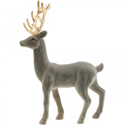 položky Ozdobná ozdobná figurka jelena ozdobná sob pojitá šedá V37cm
