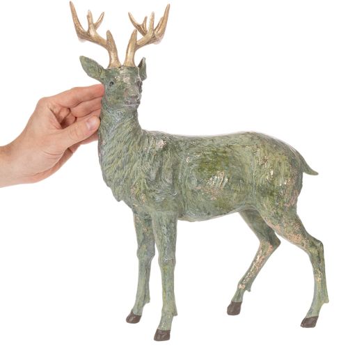 Figurka jelena, dekorativní, stojící, detailní, 43 cm | Floristik24.cz