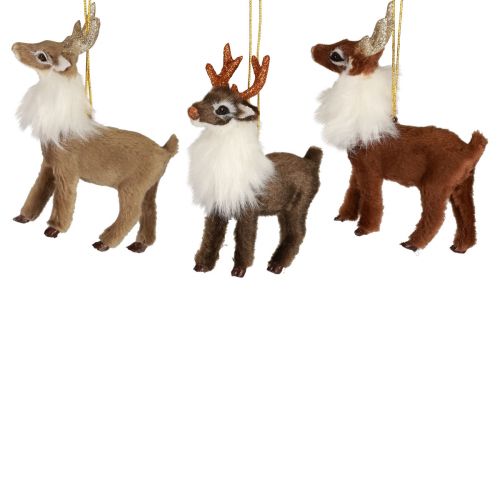 Vánoční figurky dekorace soba dekorační věšák stolní dekorace V11cm 3ks
