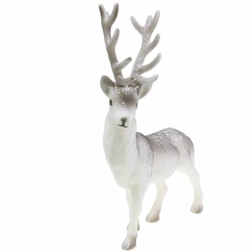 Floristik24 Deco jelen hejnový/sněžný 39cm