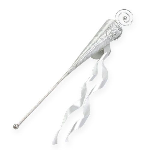 Floristik24 Saténová taštička bílá 40cm 3ks