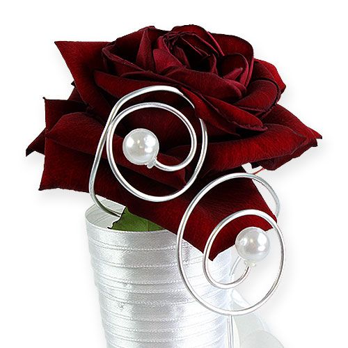 Floristik24 Saténová taštička bílá 40cm 3ks