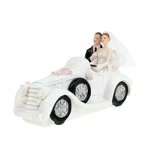 Floristik24 Svatební postava svatební pár v kabrioletu 15cm