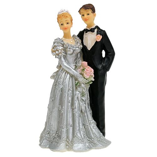 Floristik24 Svatební pár na stříbrnou svatbu 14cm