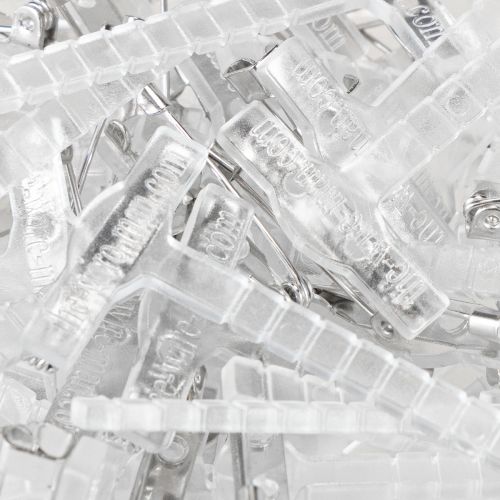 položky Svatební brože do klopy průhledné/stříbrné 5 cm 50 kusů