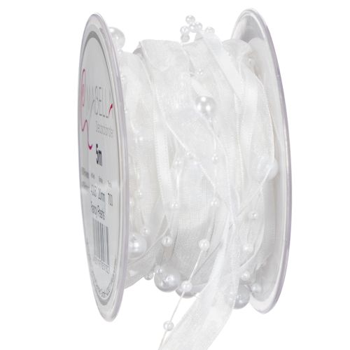 Floristik24 Svatební stuha bílá 20mm 5m