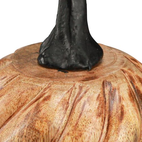 položky Dřevěná dýně s kovovou rukojetí přírodní černá Ø9,5cm H11cm