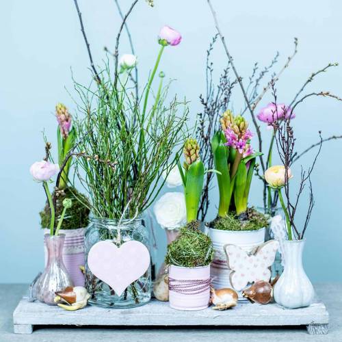 Floristik24 Dřevěný tác s nožičkami, stolní dekorace v shabby chic, dekorativní tác, vintage 50cm