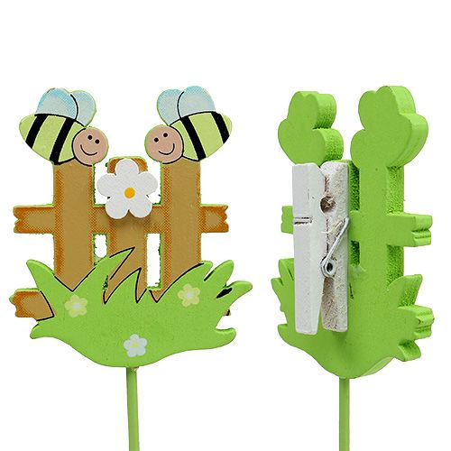 Floristik24 Dřevěný kolíkový plot se zvířátky 6,5cm sort. 12ks