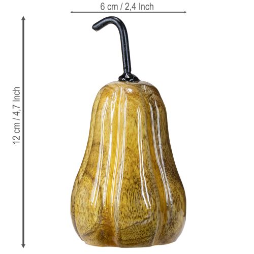 položky Dřevěná hruška dřevěná dekorace hruška podzimní červená žlutá bílá 12×6cm 3 kusy