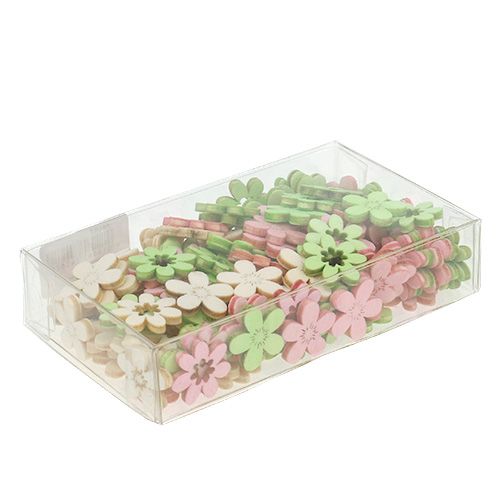 Floristik24 Dřevěné květiny posypová dekorace Ø2cm pastelový zadek. 144St