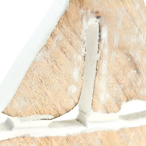 Floristik24 Deko lodička z mangového dřeva, přírodní, bílá 21cm x 18cm