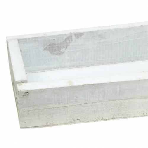 Floristik24 Dřevěný tác umytý bílý 55,5×15,5cm V7cm