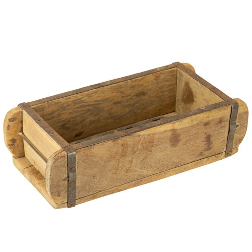 Floristik24 Dřevěná dekorace vintage tvar cihly hnědá, rezavá 31×14,5 cm V9 cm