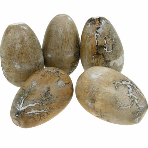 Floristik24 Deco slepičí vajíčko, velikonoční vajíčka z mangového dřeva natural 12 kusů