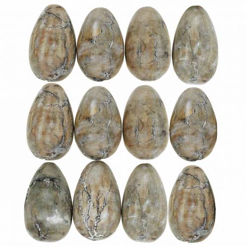 Floristik24 Deco slepičí vajíčko, velikonoční vajíčka z mangového dřeva natural 12 kusů