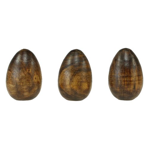 položky Dřevěná vajíčka hnědá mangovníkové dřevo Velikonoční vajíčka ze dřeva V8cm 3ks