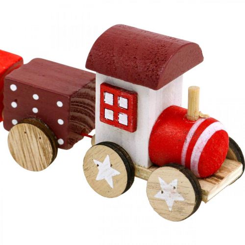 položky Dřevěná železniční dekorace Vánoční vláček červený L20cm H6cm 2 ks