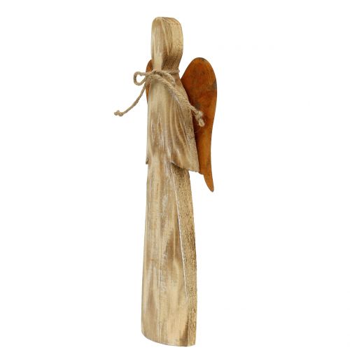 Floristik24 Dřevěný anděl s rezavými křídly 38x13,5cm