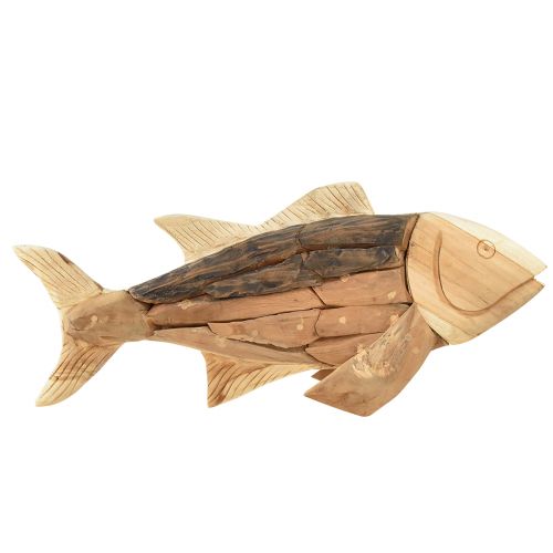 Floristik24 Dřevěná dekorace rybí teak dřevěná dekorace rybí stůl dřevěná 63cm