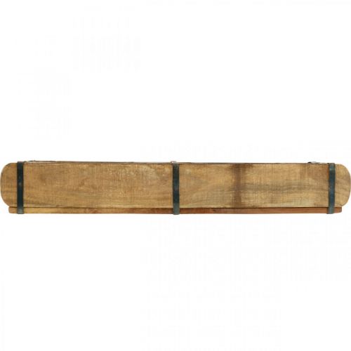 položky Dřevěný květináč s kovovým kováním, tvar dvojité cihly, vintage květináč L57cm