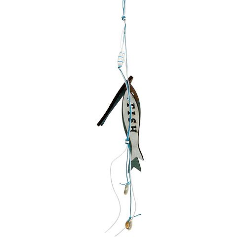 položky Dřevěný věšák ryba modrý 36cm 4 ks