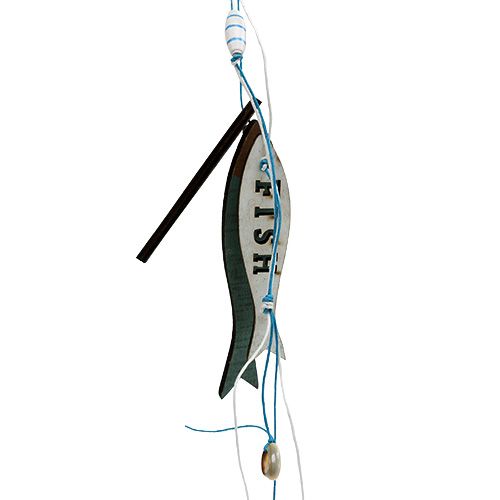 položky Dřevěný věšák ryba modrý 36cm 4 ks