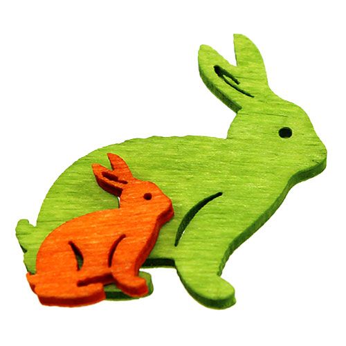 Floristik24 Dřevěný králík 2cm - 4cm barevný 96 kusů
