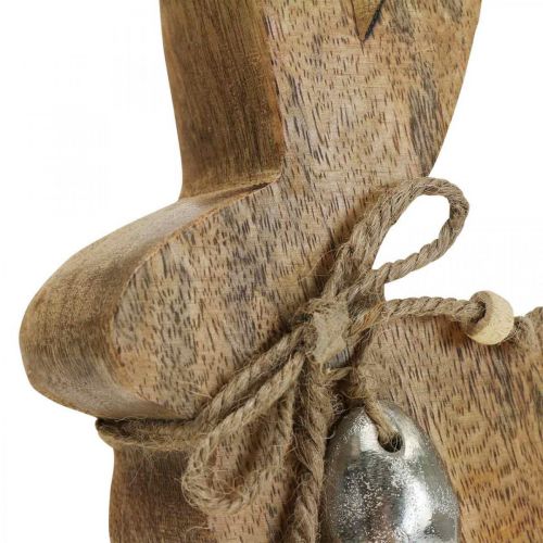 Floristik24 Dřevěná dekorace králík stolní dekorace Velikonoční mangové dřevo 13×4×15cm