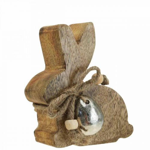 Dřevěná dekorace králík stolní dekorace Velikonoční mangové dřevo 8,5×4×10cm