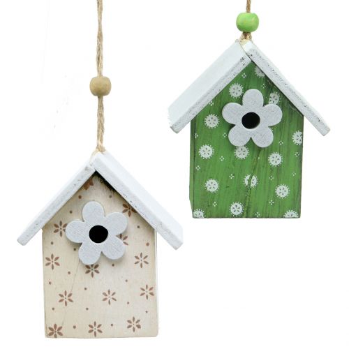 Deco ptačí budka na zavěšení 8cm 6ks