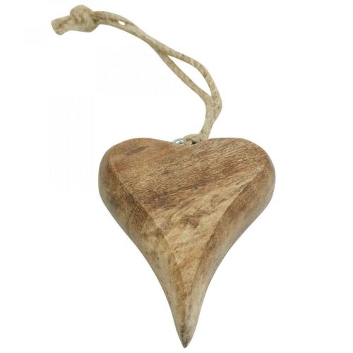 Dřevěný přívěsek srdce srdíčko dřevěná dekorace na zavěšení 10cm 3ks